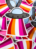 Pride UFO sticker- rainbow, trans, non-binary, pansexual, or bisexual