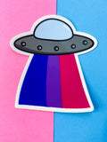 Pride UFO sticker- rainbow, trans, non-binary, pansexual, or bisexual