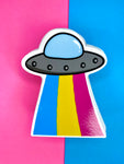 Pride UFO sticker- rainbow, trans, non-binary, pansexual, or bisexual