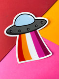 Pride UFO sticker- rainbow, trans, non-binary, pansexual, or bisexual