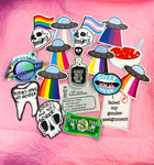 Trans Flag Skull sticker