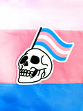 Trans Flag Skull sticker