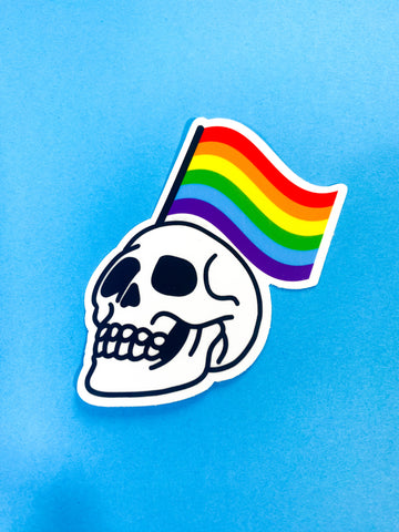 Rainbow Flag Skull sticker