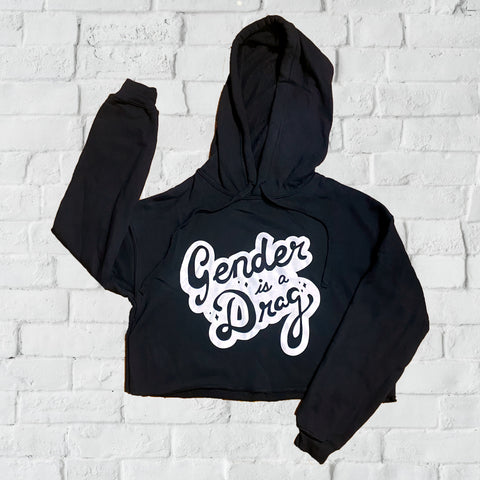 Gender is a Drag cropped hoodie